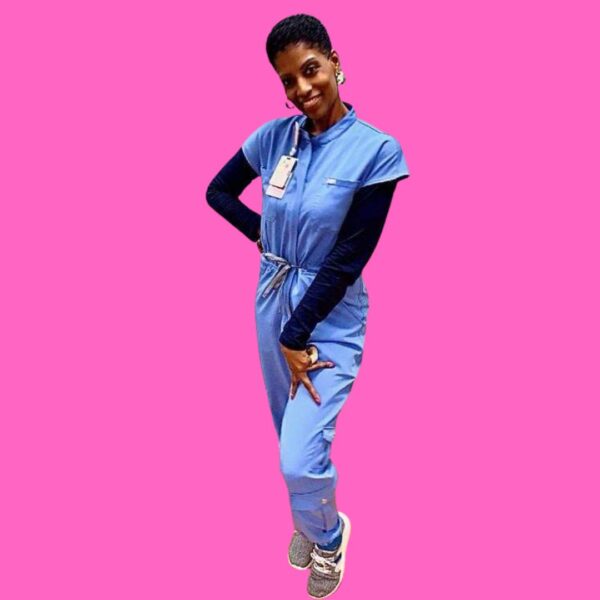 Marie Cargo Jumpsuit Scrubs - Short Sleeves